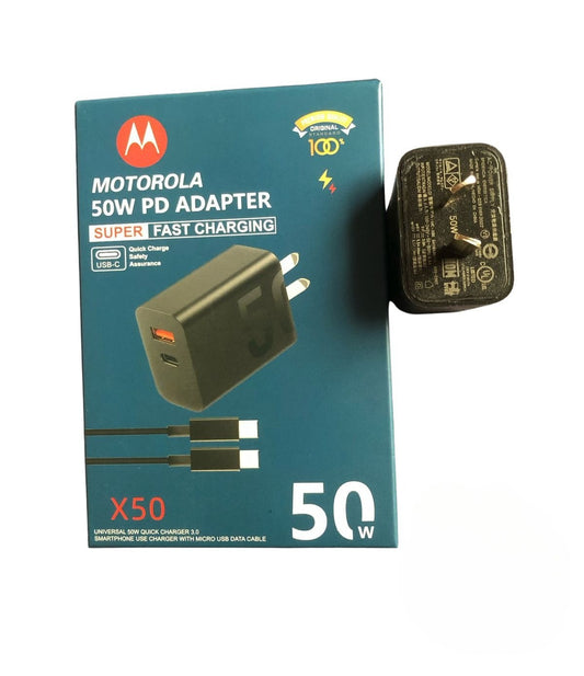 Cargador Motorola Usb-c 50w Con Cable 1m